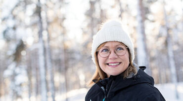 Susanne Mårtensson utomhus på vintern