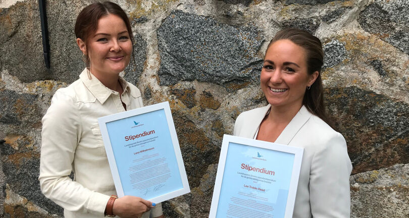 Lee Treble-Read och Lena Wilhelmson, vinnare av Landshypoteks uppsatsstipendium 2021
